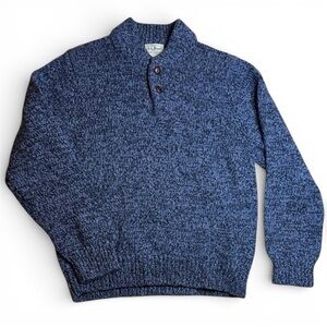 Vintage L.L. Bean Men's Blue Lambswool Raglan Sweater sz S-Regular